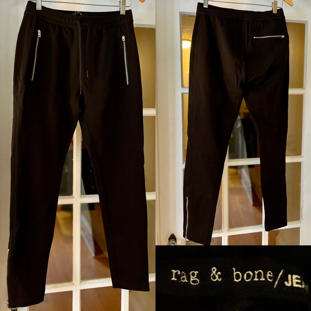 Rag & Bone Pants & Bottoms Like New Size XS Black Tie Waist Jogger Pant w Zipper